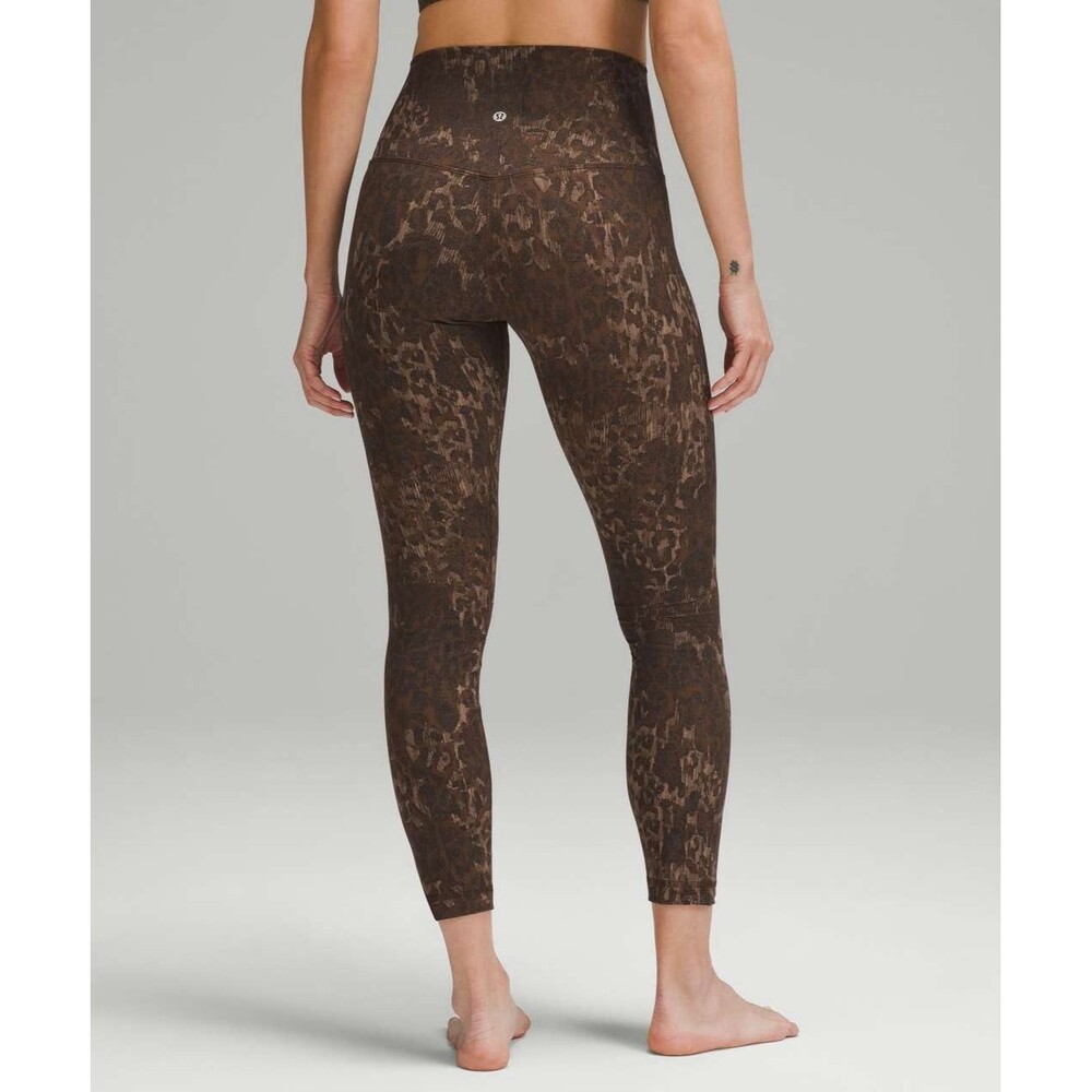 Lululemon Align High-Rise Lined Pant 25" True Leopard Max Brown Size 4 W5DMSS - Picture 6 of 7